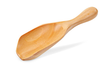 Wooden scoop isolated on a white background.