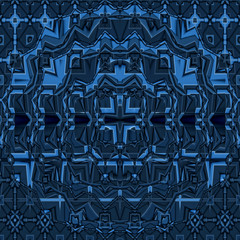 3D illustration - abstrakt blau fraktal grafik