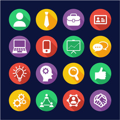 Office Worker Icons Flat Design Circle