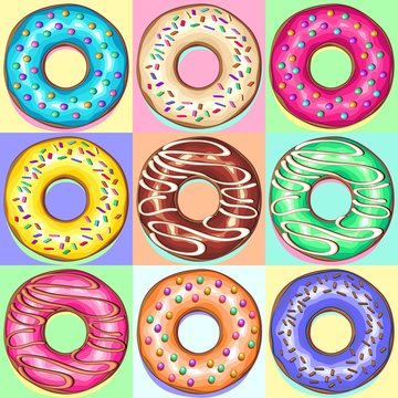Donuts Punchy Pastel Set of 9 Flavours
