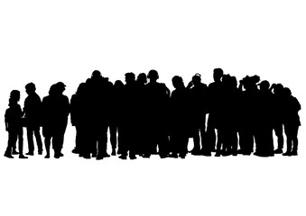 Big crowds people on white background