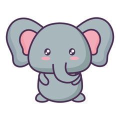 cute elephant icon over white background, vector illustration