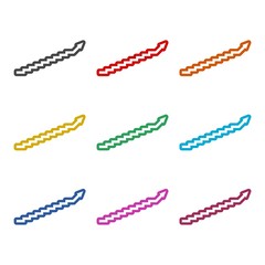 Growth chart icon, color icons set