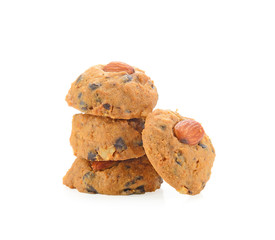 almond cookies on white background