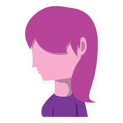 avatar woman icon over white background, vector illustration