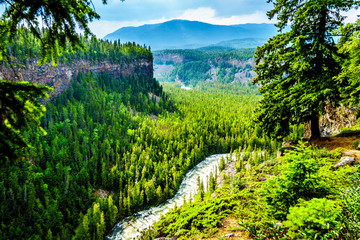 Fototapeta na wymiar The Murtle River Canyon right after the Helmcken Falls in Wells Gray Provincial Park near the town of Clearwater, British Columbia, Canada