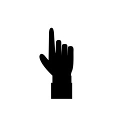black hand with index finger pointing isolated on white background