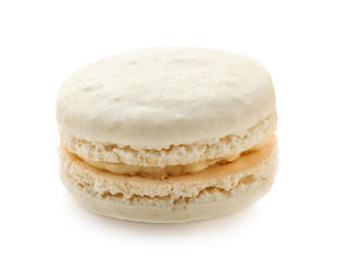 Delicious macaron on white background
