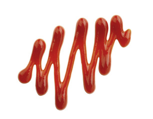 Delicious barbecue sauce on white background