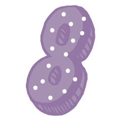 colorful number eight icon over white background, vector illustration