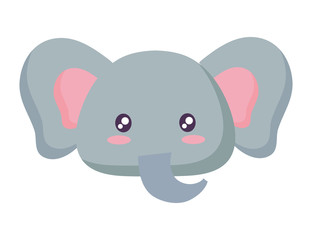 cute elephant icon over white background, vector illustration