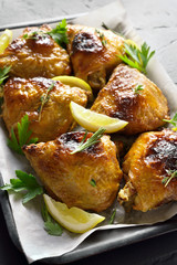 Roasted chicken thighs