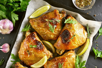 Grilled chicken thighs