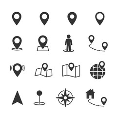 Vector image set of location icons.