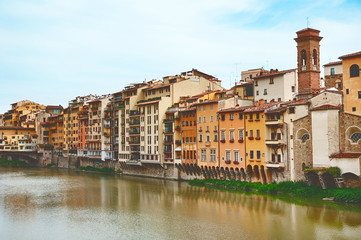 Old houses on the Arno River
