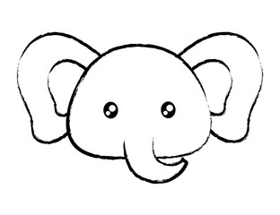 Obraz premium cute elephant icon over white background, vector illustration