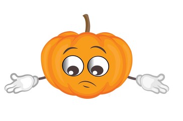 cute pumpkin character. cartoon vector illustration