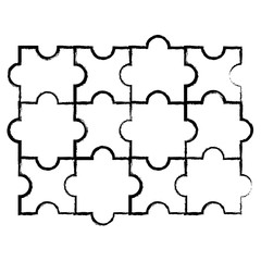 puzzle pieces icon over white background, vector illustration
