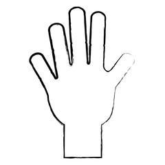 hand icon over white background, vector illustration