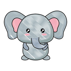cute elephant icon over white background, vector illustration