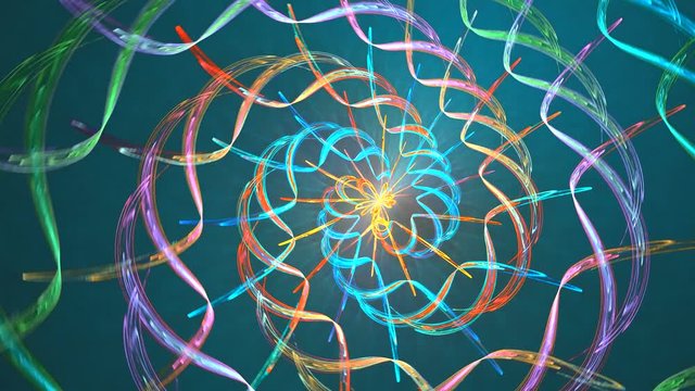 Fractal loop background with abstract shapes. High detailed loop