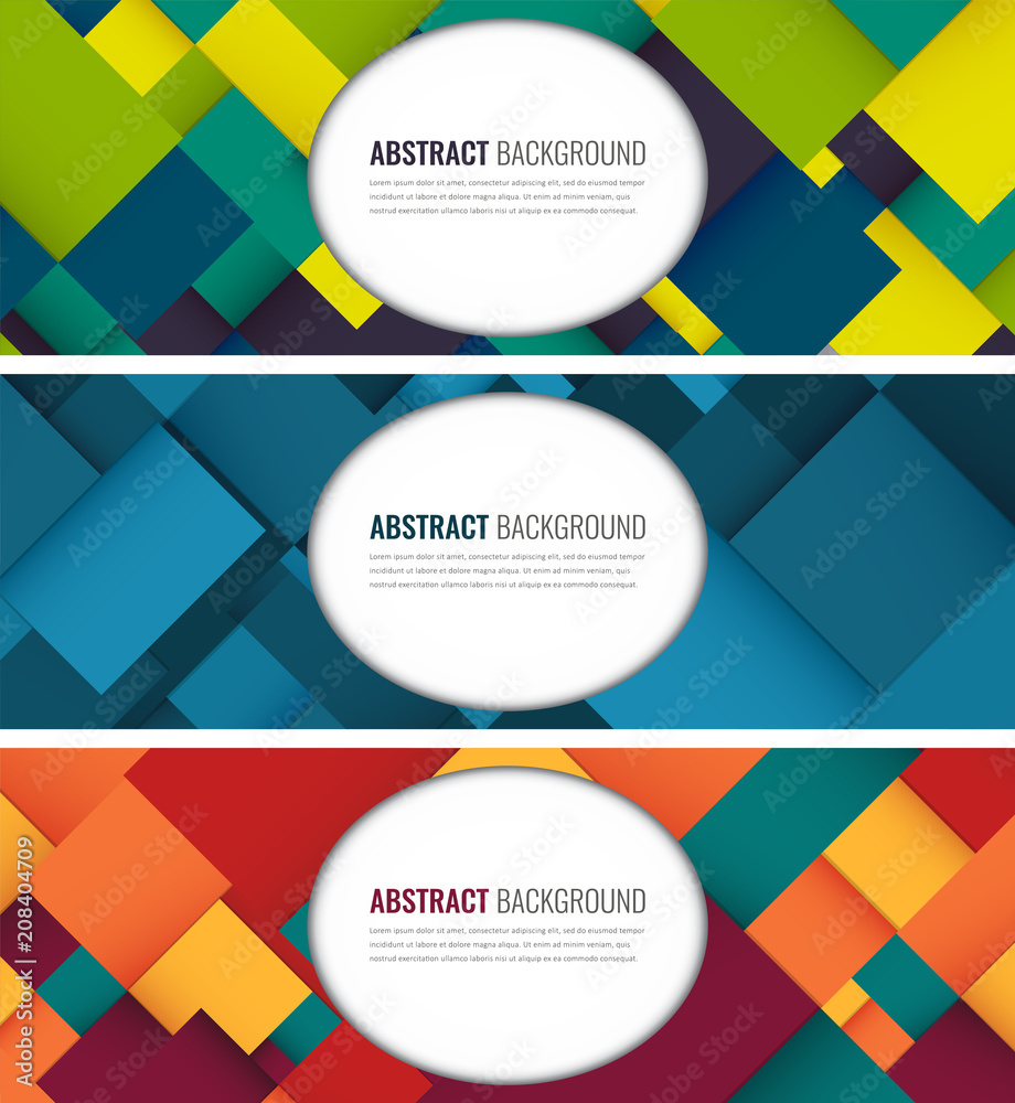 Canvas Prints business banner with colorful squares. business design template. horizontal banners. vector