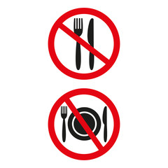 No Food Sign on white background.