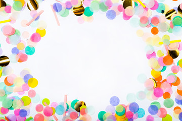 Colorful confetti frame