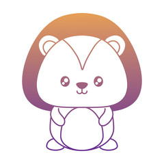 cute lion icon over white background, vector illustration