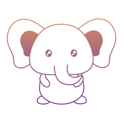 cute elephant icon over white background, vector illustration