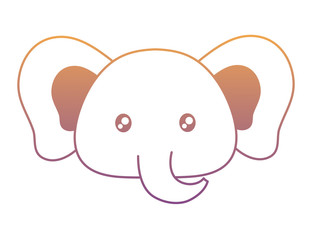 cute elephant icon over white background, vector illustration