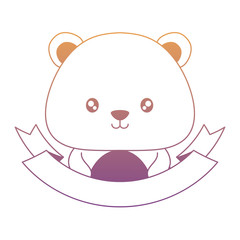 decorative ribbon and Cute squirrel icon over white background, vector illustration