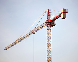 Construction cranes on construction sites.