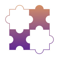 puzzle pieces icon over white background, vector illustration