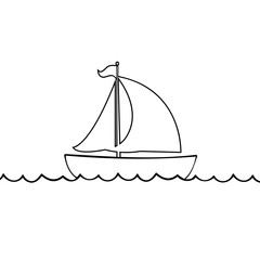 Yacht boat icon isolated on white background.