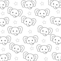 Fototapeta premium background of cute elephants pattern, vector illustration