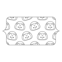 banner with cute lion pattern over white background, vector illustration