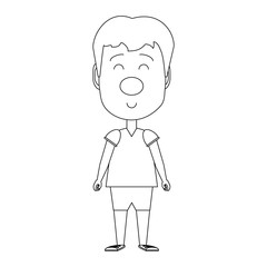 cartoon boy with clown nose icon over white background, vector illustration