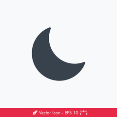 Simple Moon (Night) Vector Icon