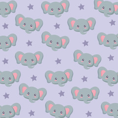 background of cute elephants pattern, vector illustration