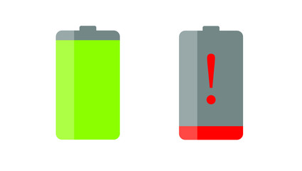 Battery infographic full and empty