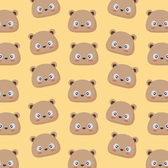 background of cute bear pattern, vector illustration