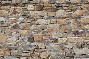 Magnifique mur de pierres en granit à Perros-Guirec en Bretagne - obrazy, fototapety, plakaty