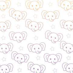 background of cute elephants pattern, vector illustration