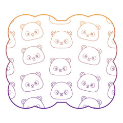 Obraz premium decorative frame with cute bear pattern over white background, vector illustration