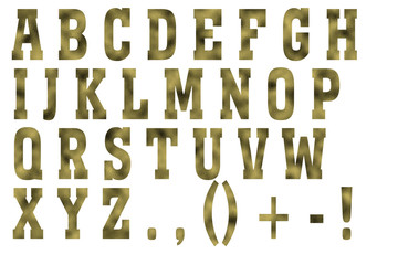 a b c d Alphabet Gold foil