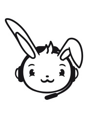 gesicht kopf controller spielen zocken konsole häschen hase kaninchen spaß niedlich kopfhörer mikrophon logo design pro gamer headset