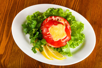Stuffed tomato with cheese