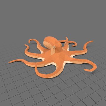 Stylized octopus hovering