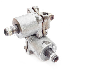 Rotary joint steam iron isolated on white background.